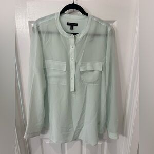 100% silk light mint green Banaba Republic blouse